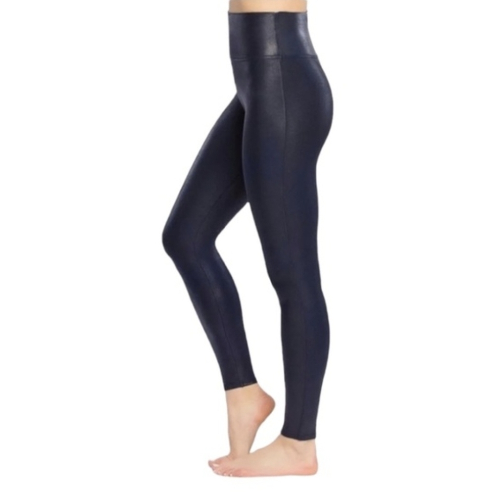 Spanx Midnight Blue Faux Leather Leggings - Picture 3 of 6